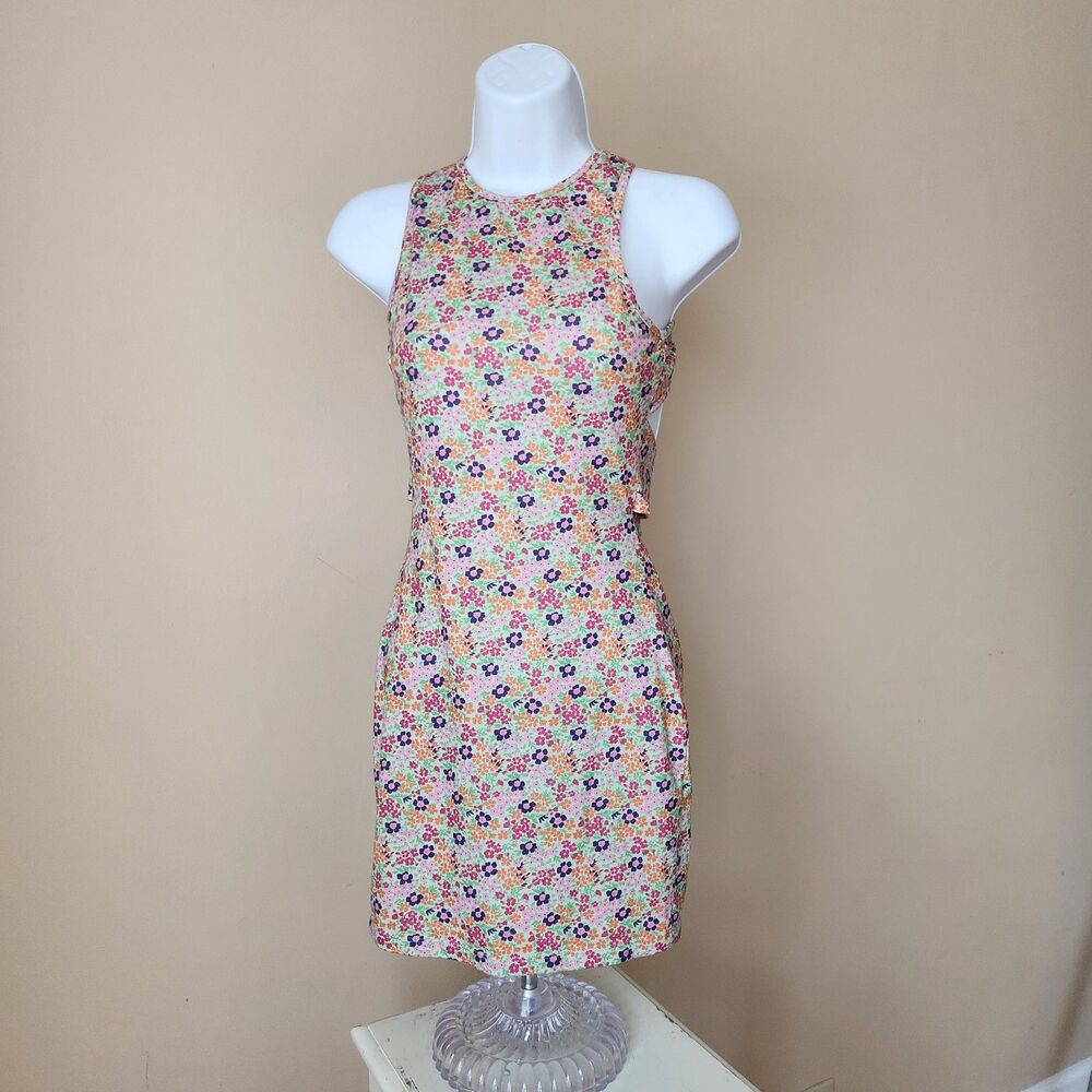 SHEIN Floral Halter Backless Mini Dress, XS / 2